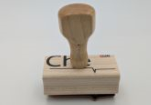 Rubber Hand Stamp w/Logo - 3/4in.x2in. Max Copy Area